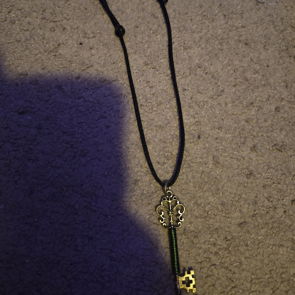 Green Key Adjustable Pendant Necklace